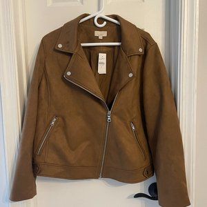 Faux Suede Moto Jacket